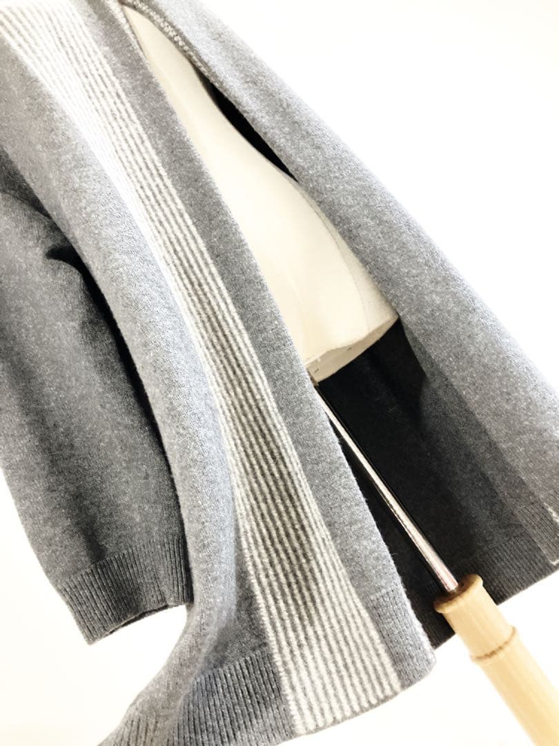 HERMES ロングカーディガン　コート　Hロゴ　ヴァージンウール