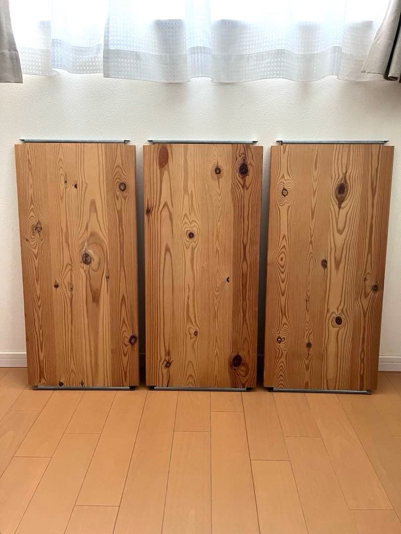 無印良品　パイン材ユニットシェルフ　ユニット棚　ラック　棚板3枚　旧型　廃盤品