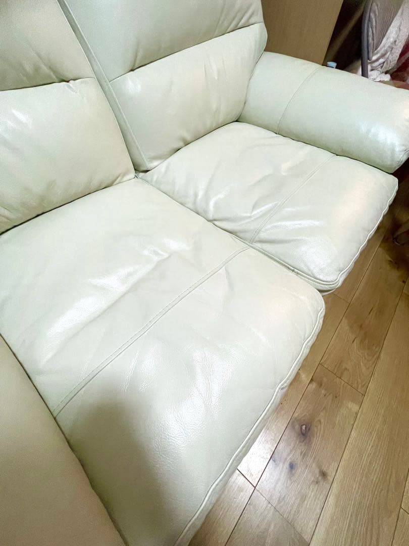 ソファ 合成皮革 白　ホワイト