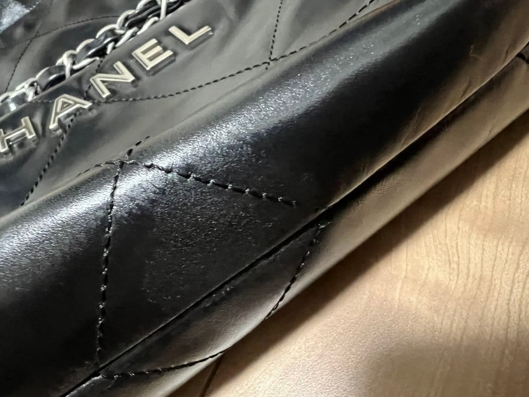 s*り様 CHANEL シャネル22 ショルダーバッグ 美品　ブラック