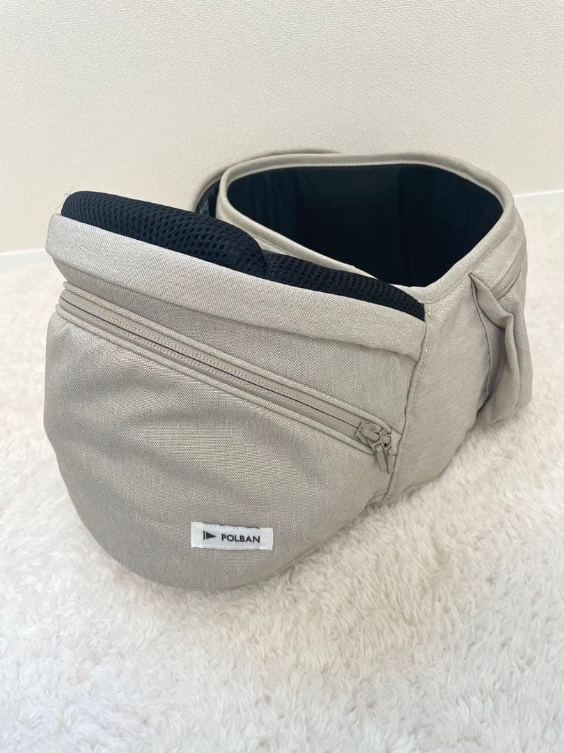 人気色 ポルバン ヒップシート シングルショルダー セット 抱っこ紐 ベージュ