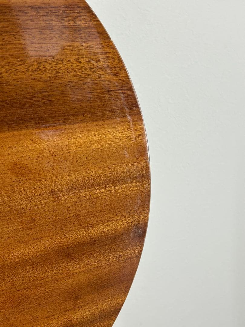 送料込み⭐︎天板収納オルゴール付き円形木製サイドテーブル