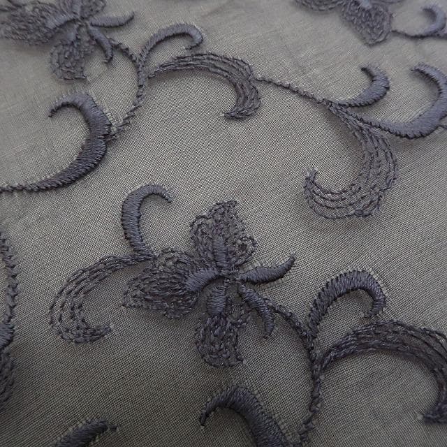 新品 オーガンジー 総刺繍 黄櫨染 着尺“立体的に微笑む曲線美”反物 978