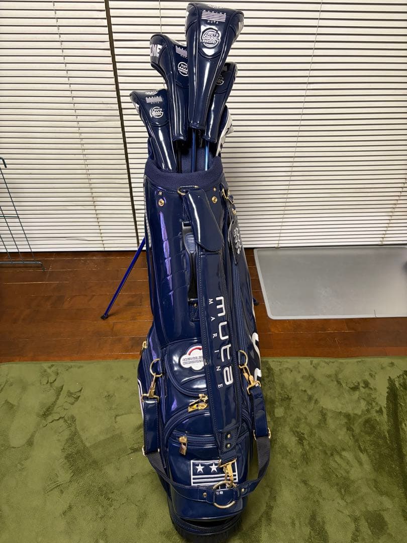 MUTA MARINE ネイビー キャディバッグ　クラブカバー7種付き　セット