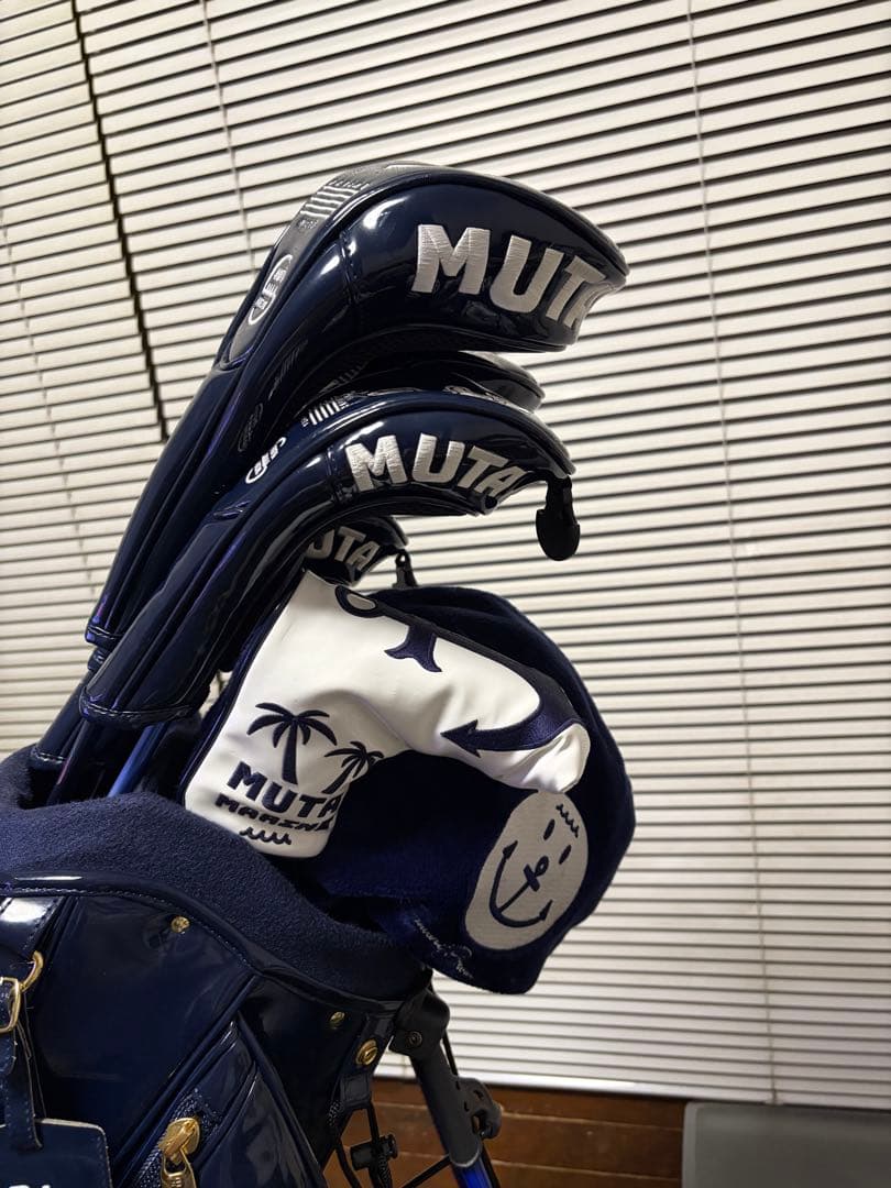 MUTA MARINE ネイビー キャディバッグ　クラブカバー7種付き　セット