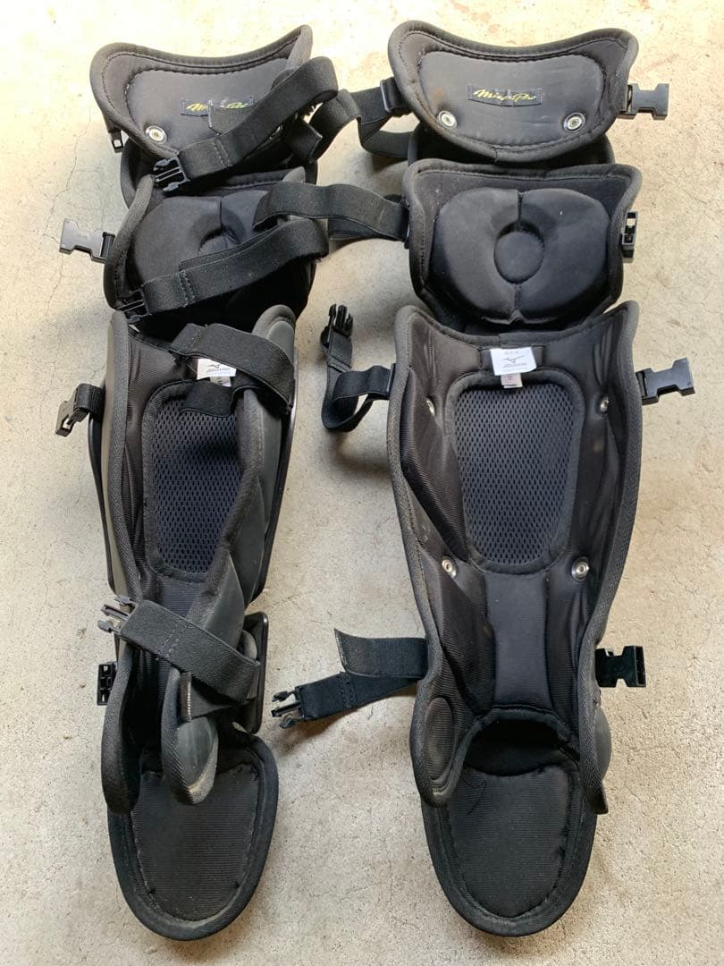 ミズノプロ　キャッチャー用レガース Mサイズ ブラック（硬式用）