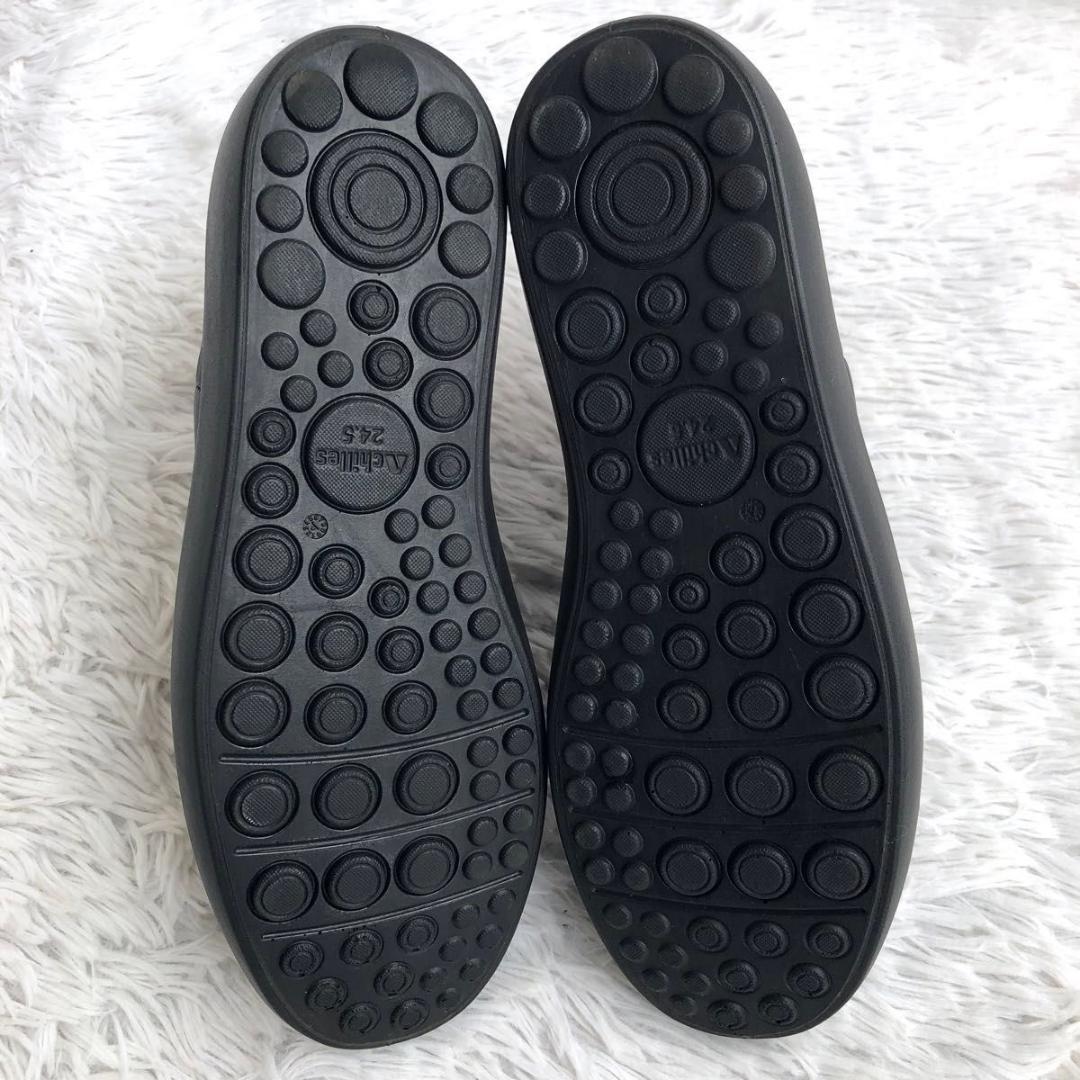 ブーツ 24.5 黒 ACHILLES SORBO アキレスソルボ サイドゴア