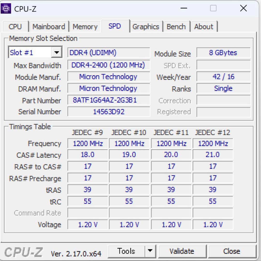H*a様 DDR4 8GB メモリ 5枚セット