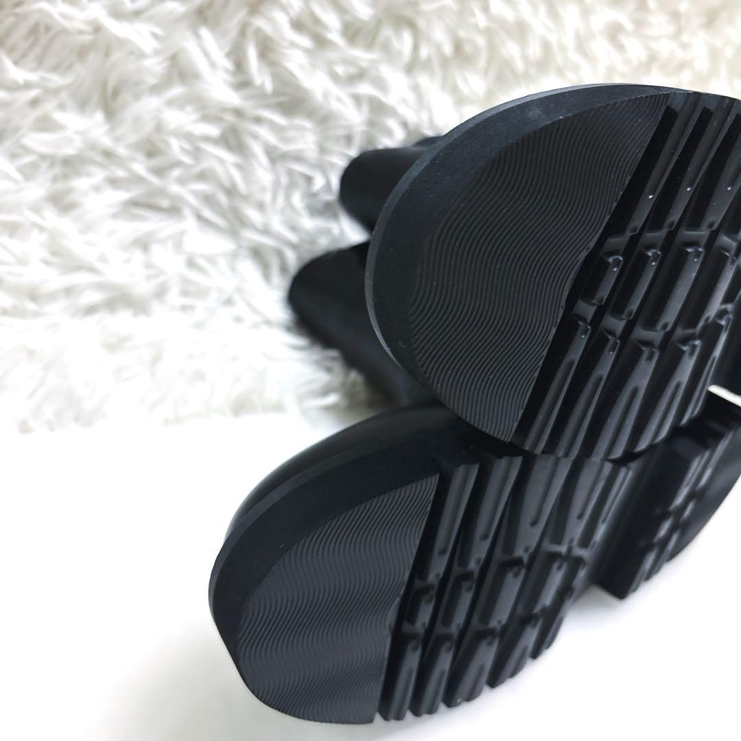 極美品フィットフィットバックジップサイドゴアブーツL 黒ブラックレザー人気定番