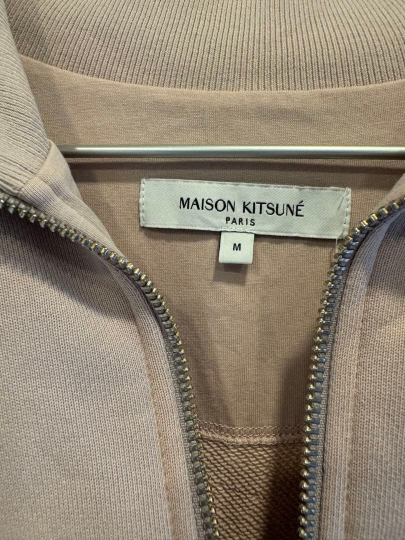 MAISON KITSUNÉ ピンク ハーフジップ トレーナー M メゾンキツネ