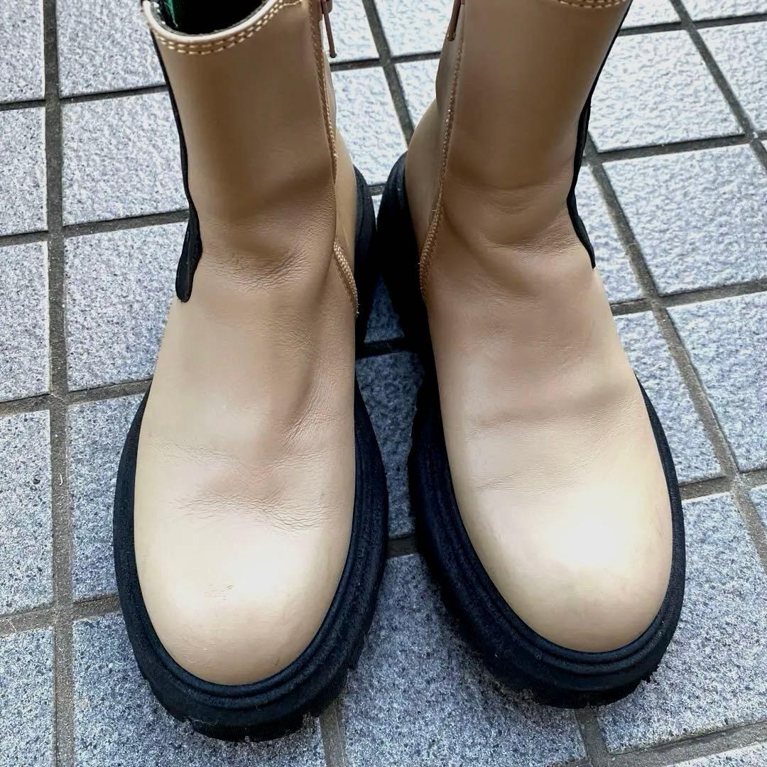 最終価格　MARNI マルニ イタリア製　サイドゴアブーツ　厚底　ベージュ系36