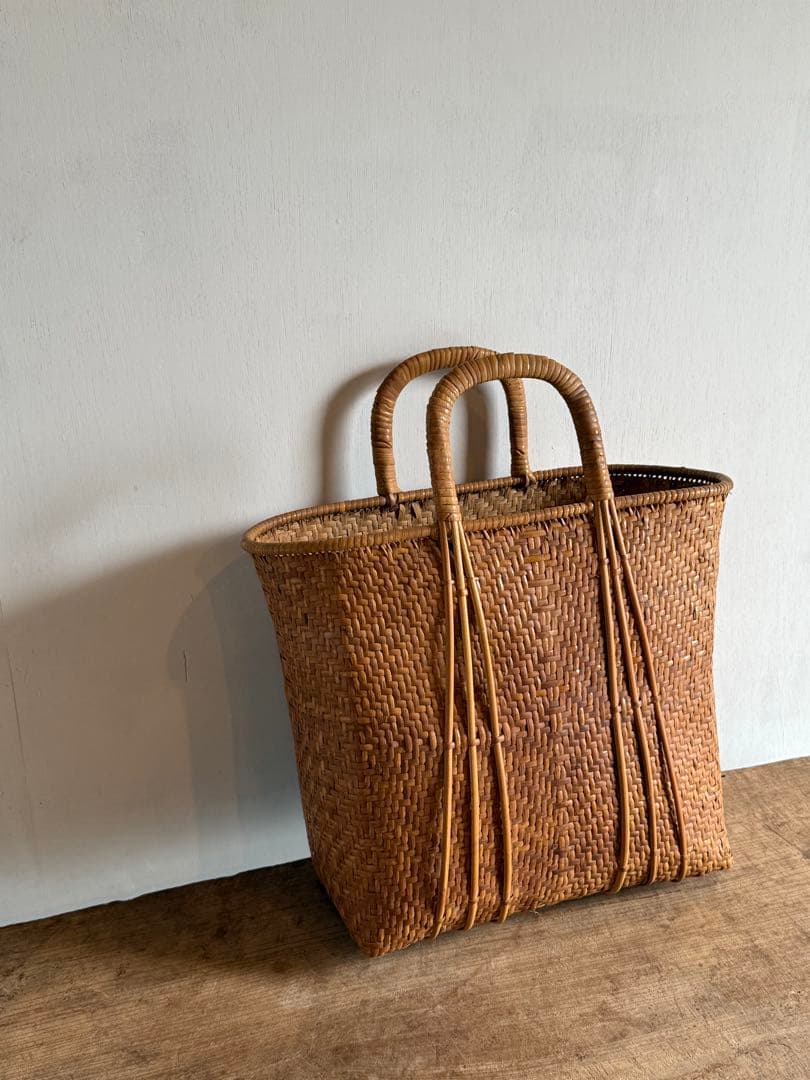 竹かごバッグ 竹籠バッグ 竹細工 竹編みカゴ 買物かご マルシェバッグ