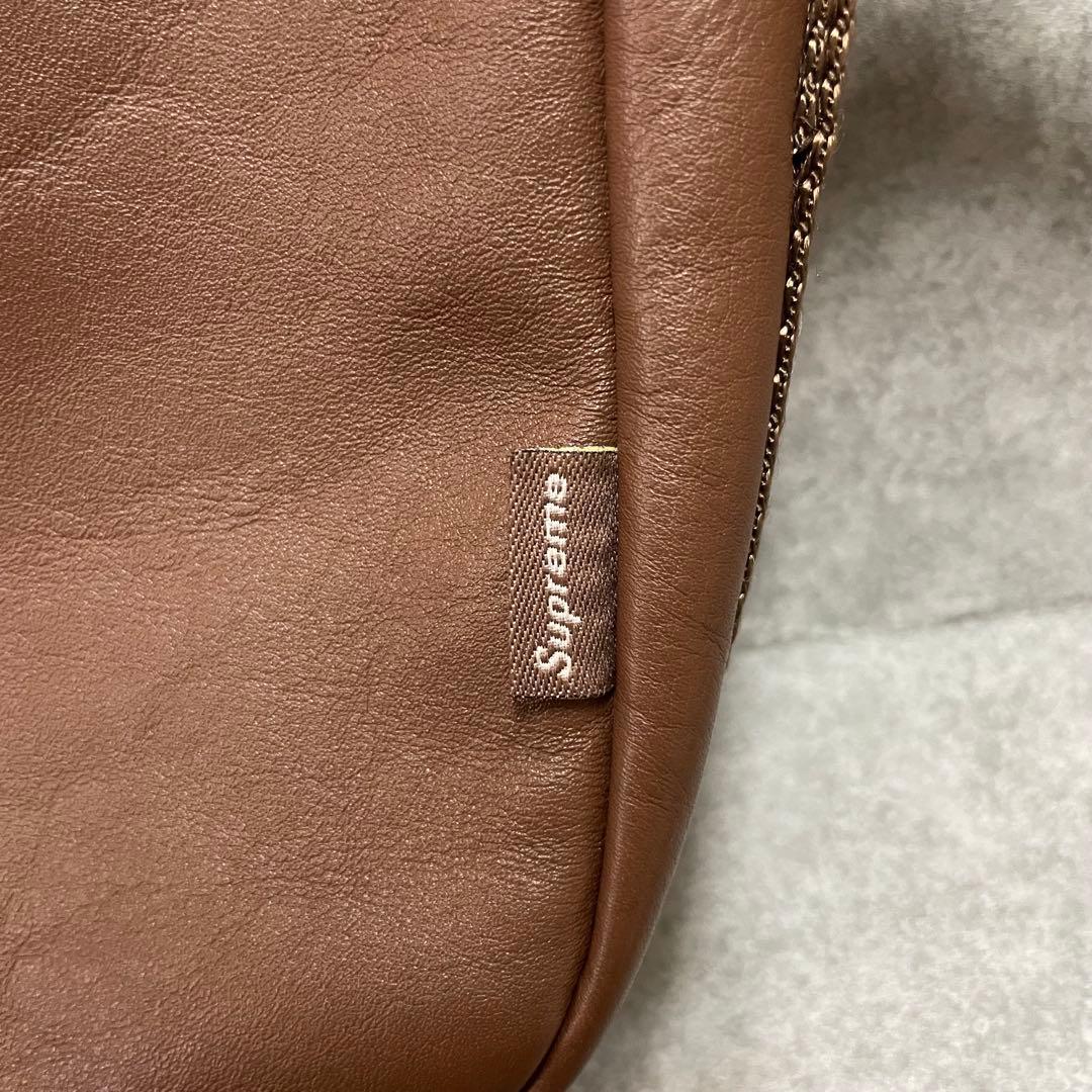 【美品】supreme シュプリーム レザー ショルダーバッグ ブラウン