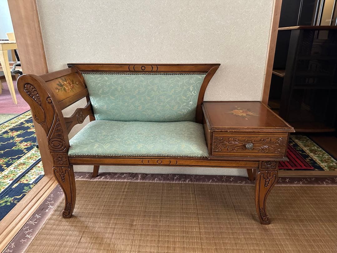 アンティークソファー　テレフォンベンチ