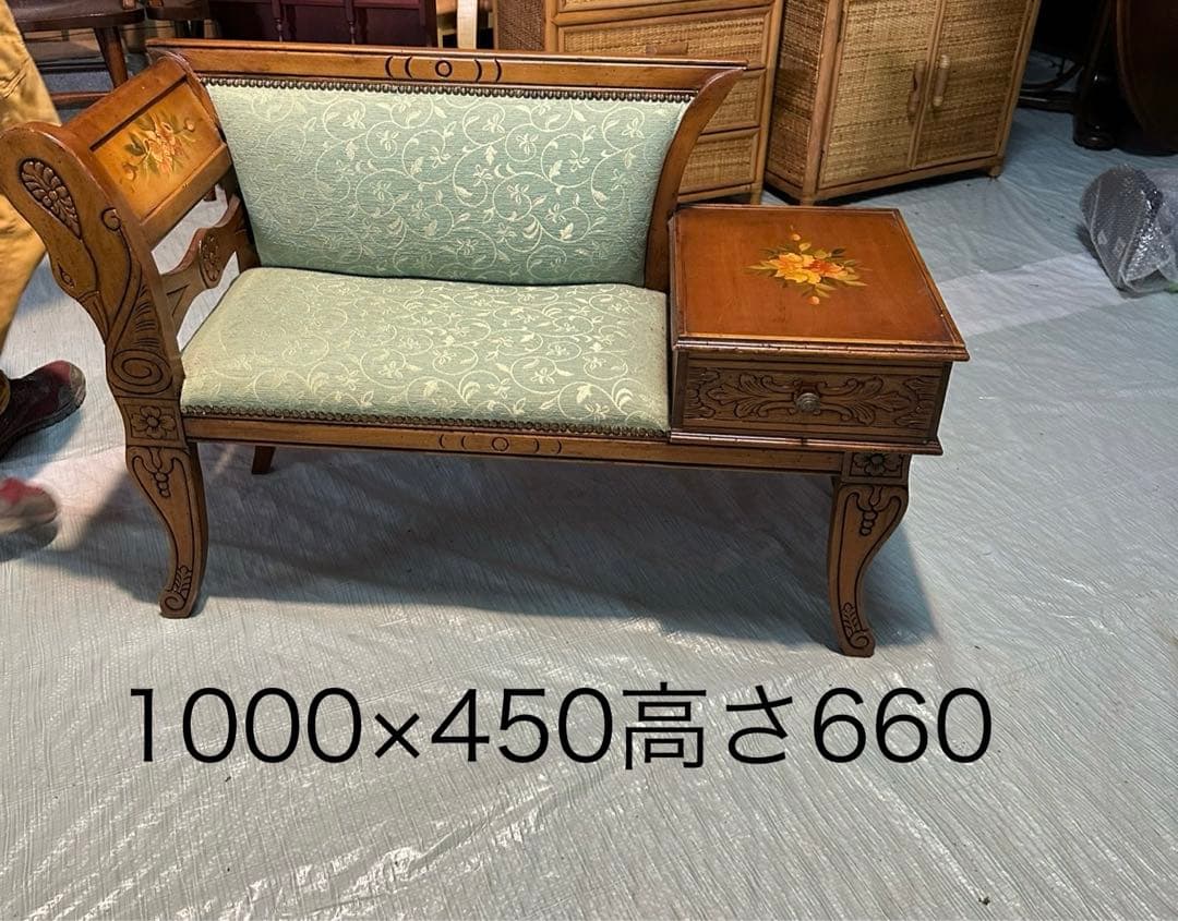 アンティークソファー　テレフォンベンチ
