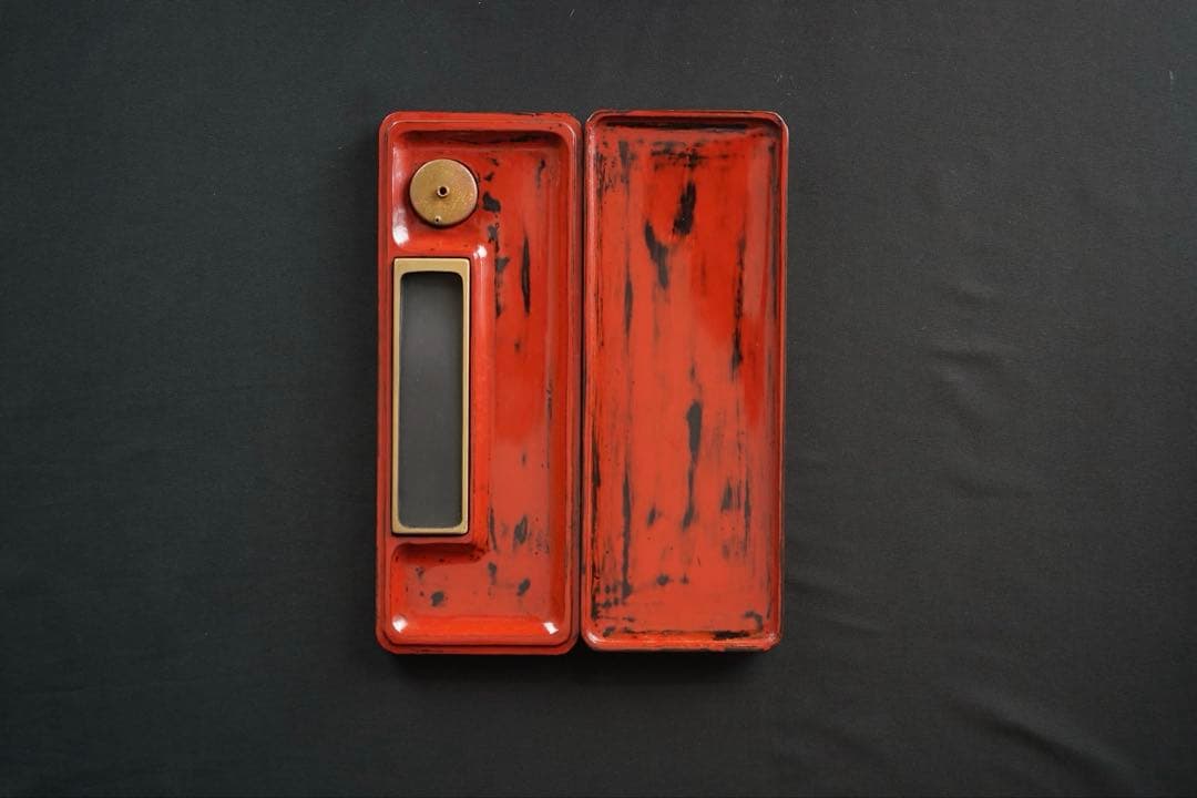 荘司芳真 造 鶉 金銀 蒔絵 硯箱 共箱 / 漆美術 書道具 文化財功労者