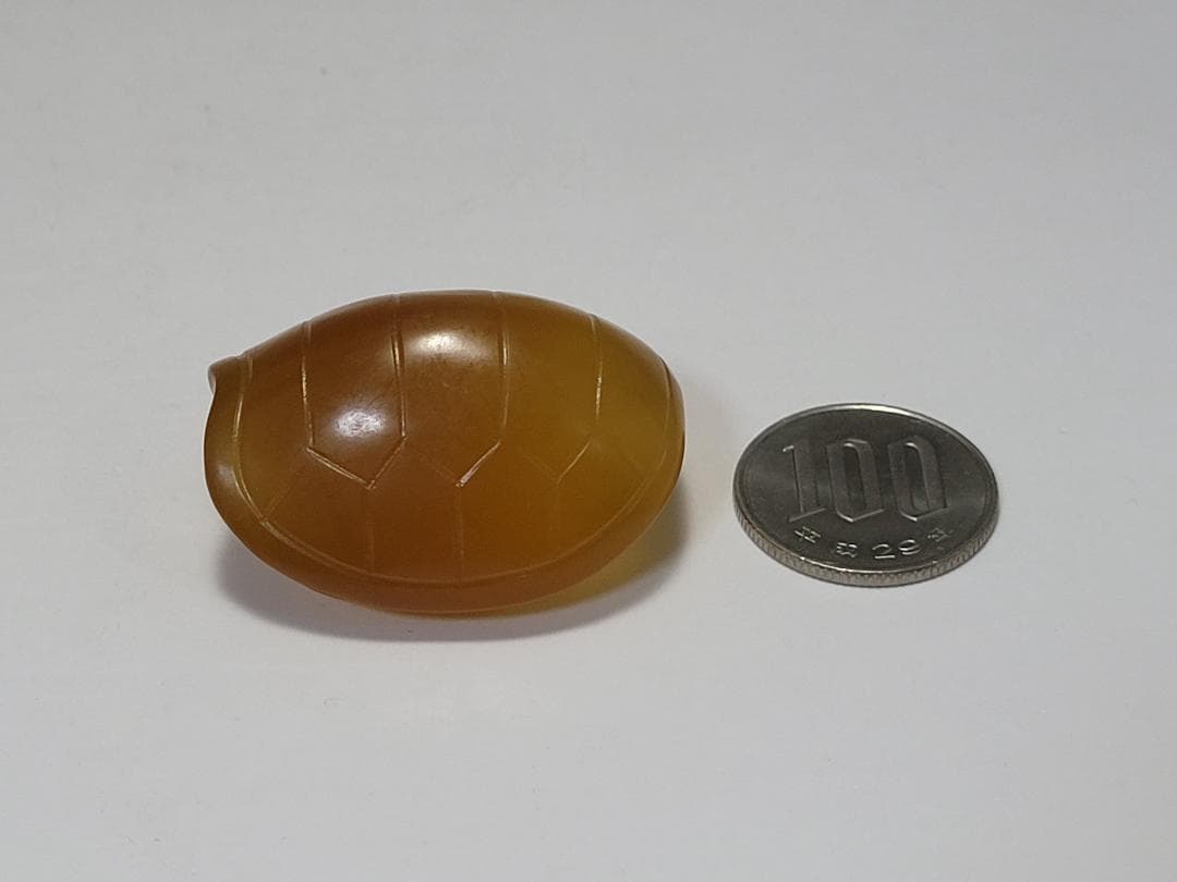 天然玉製 亀型 提物装身具 玉装飾品 明清時代 幅約3.9cm
