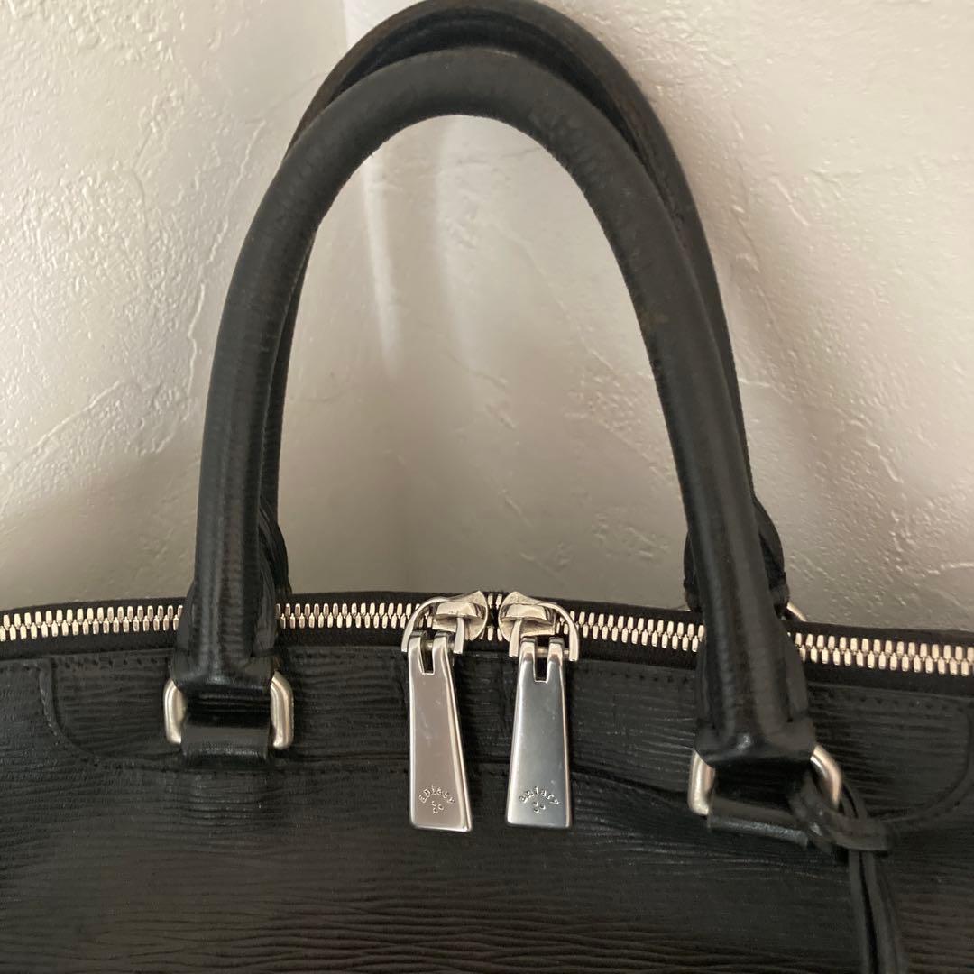 【山崎パンさま用】アニアリブリーフケースウェーブレザー　クロシェット　ブラック