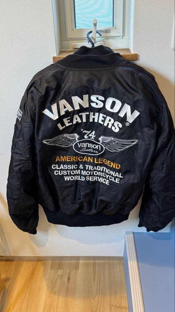Vanson ブラック ジャケット MA-1