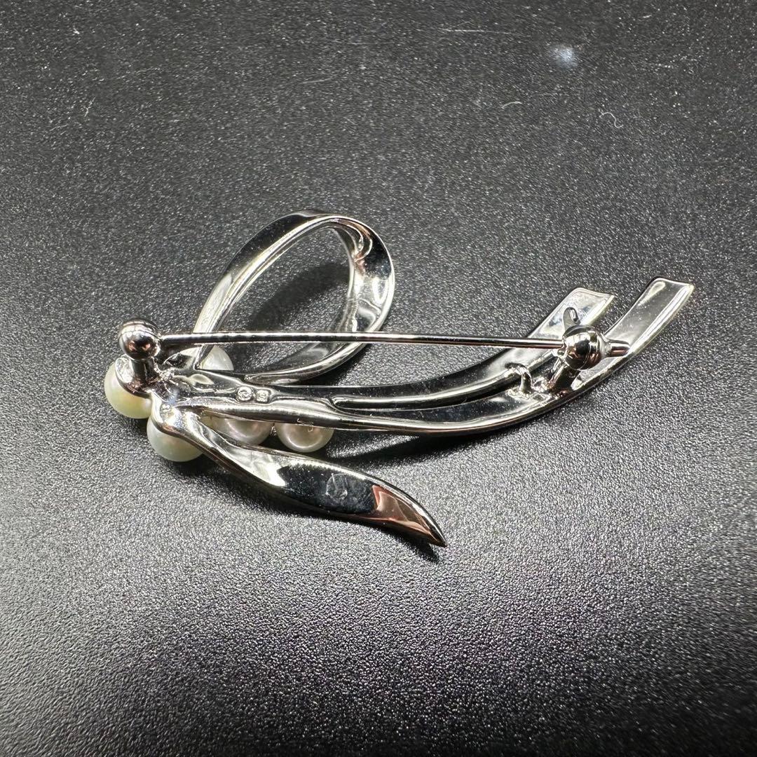 極美品✨　MIKIMOTO ミキモト　パール　ブローチ　ロゴ　希少　1353