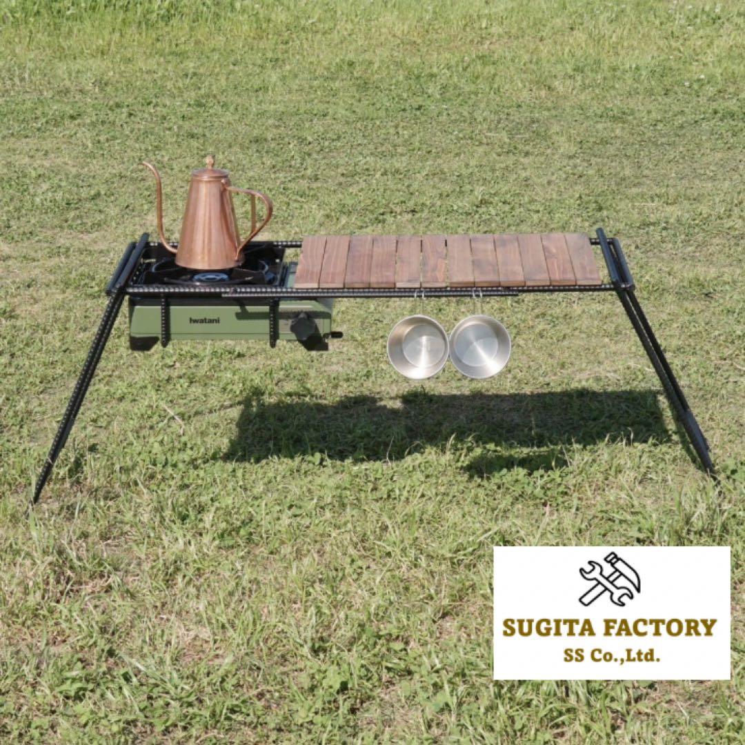 に*ー様 檜無垢材　細板　タフまる対応アイアンテーブル　キャンプテーブル　ローテ