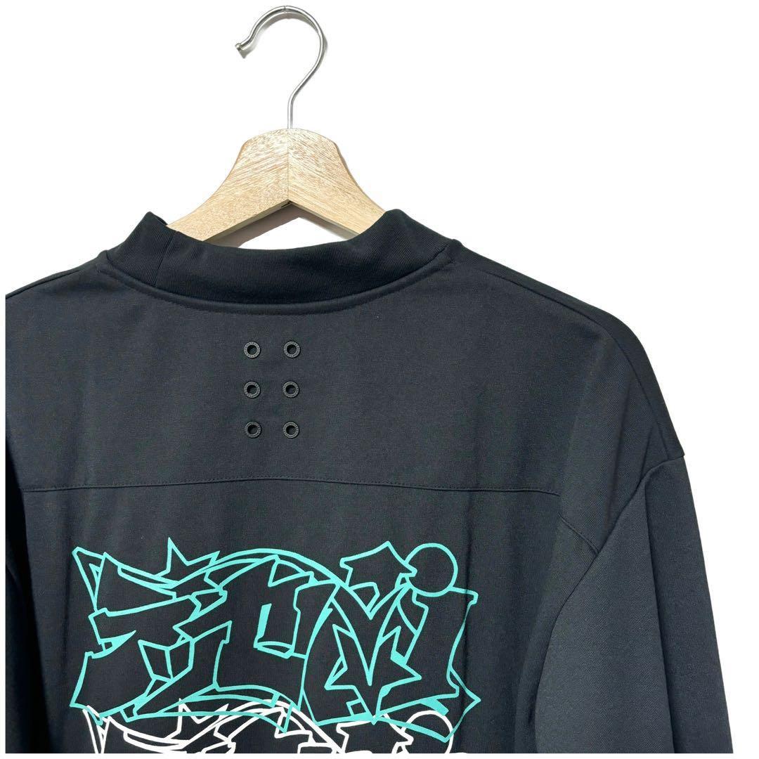 ラッセルノ ゴルフ カタカナプリント モックネック ロングスリーブ ブラック 5