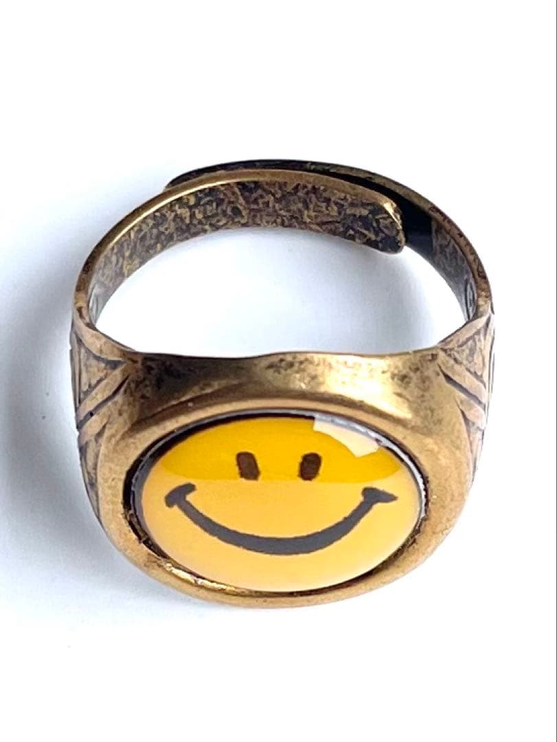 70年代☆スマイリー☆ニコちゃん☆ビンテージリング☆指輪☆ヒッピー☆バイカー