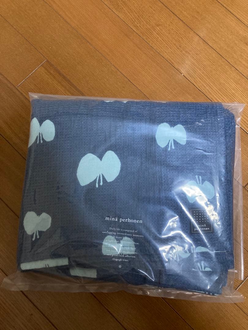 新品　ミナペルホネン　コットンリネンブランケット　hana hane