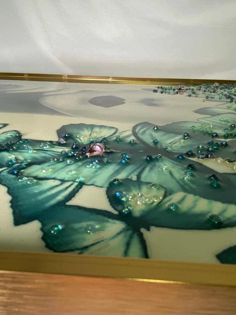1842❣️ アートフレーム バタフライ 絵画 クリスタルピクチャー  2点セット