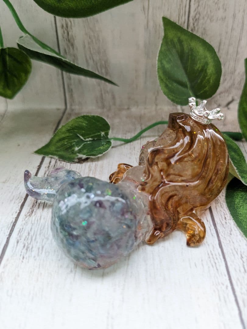 【ひまわり】ラピスラズリのきつねさん形オルゴナイト☆他２点