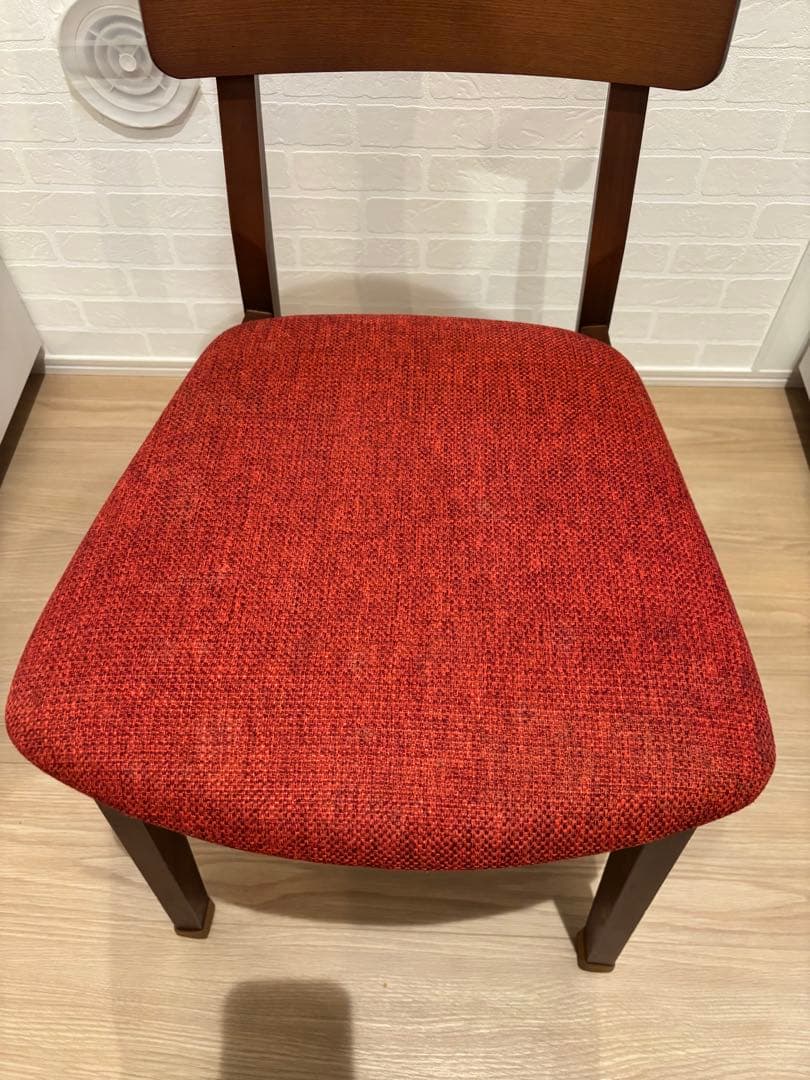 テーブルもあり★フランフラン コムン チェア ファブリック レッド ブラウン