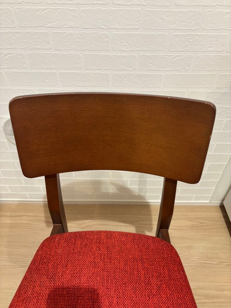 テーブルもあり★フランフラン コムン チェア ファブリック レッド ブラウン