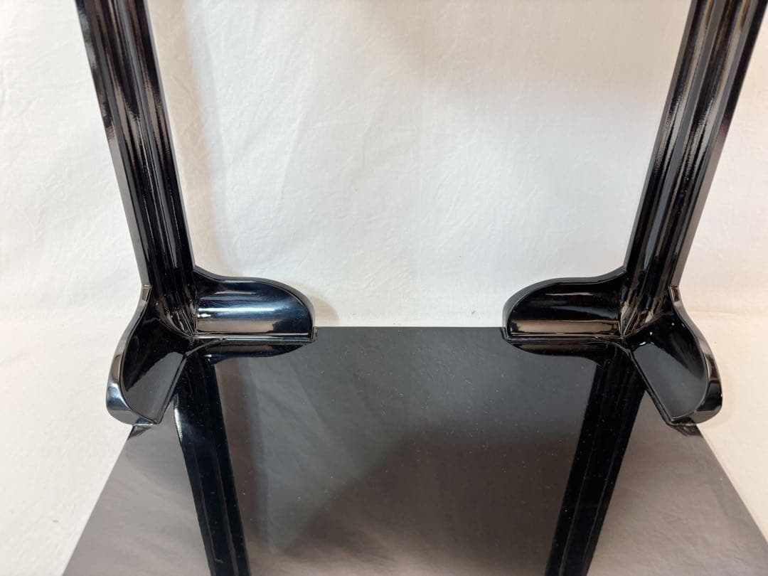 未使用 茶道具 戸塚富悦造 木製黒真塗 高麗卓 水指棚 共布 共箱