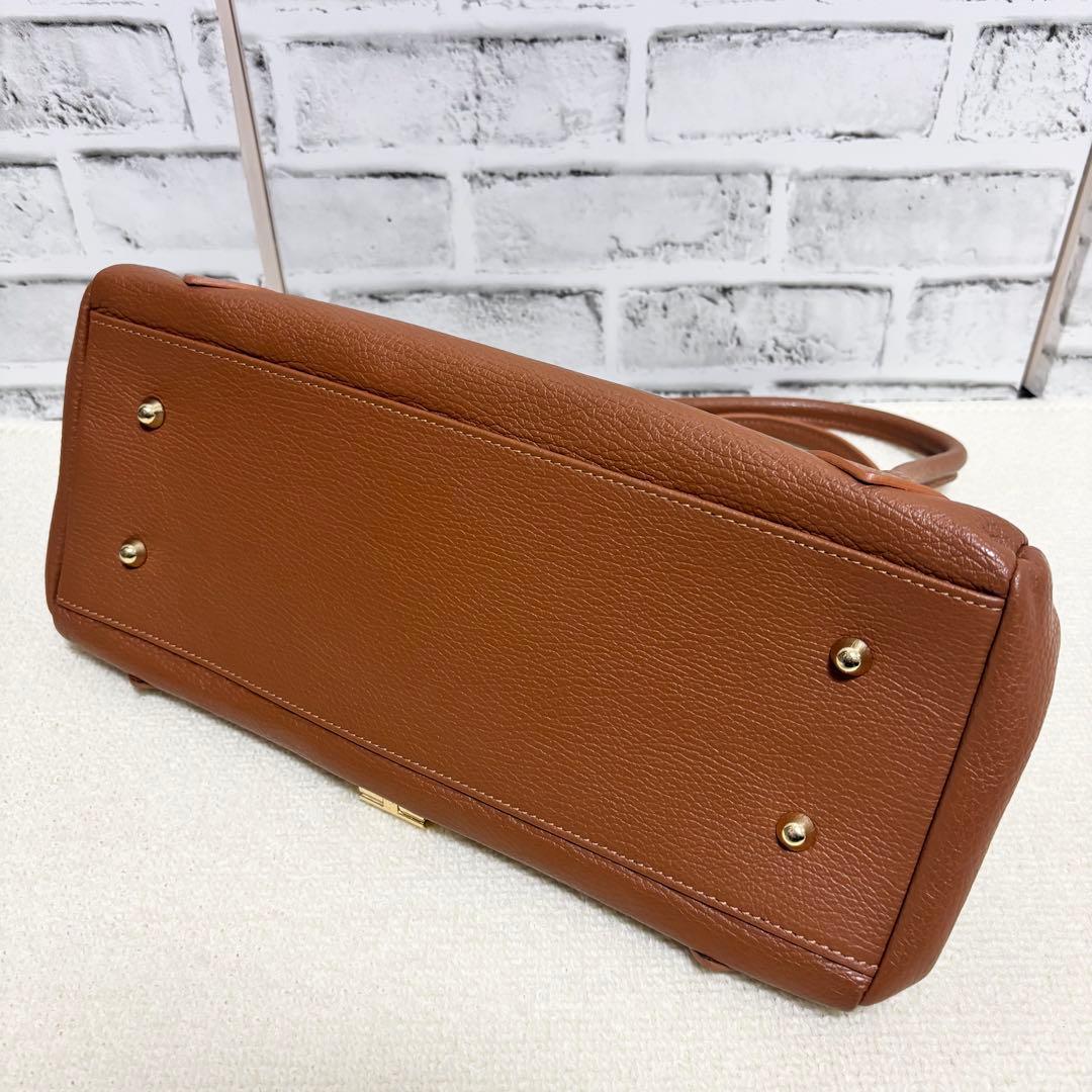 AULENTTI オウレンティ ハンドバッグ 2WAY ショルダーバッグ 茶色