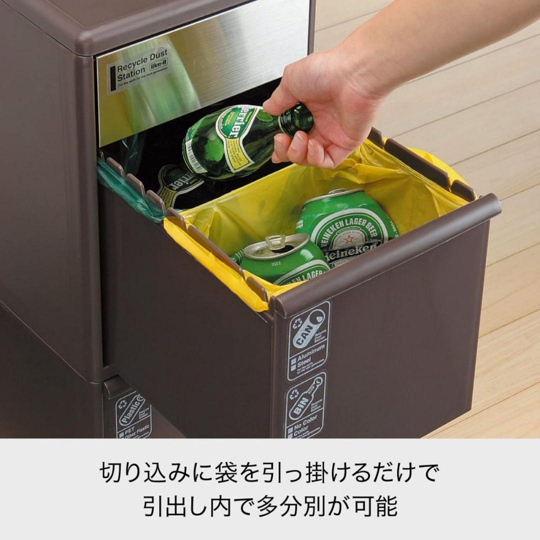 新品 ライクイットlike-it ペダル式ゴミ箱 分別スイングストッカーワイド