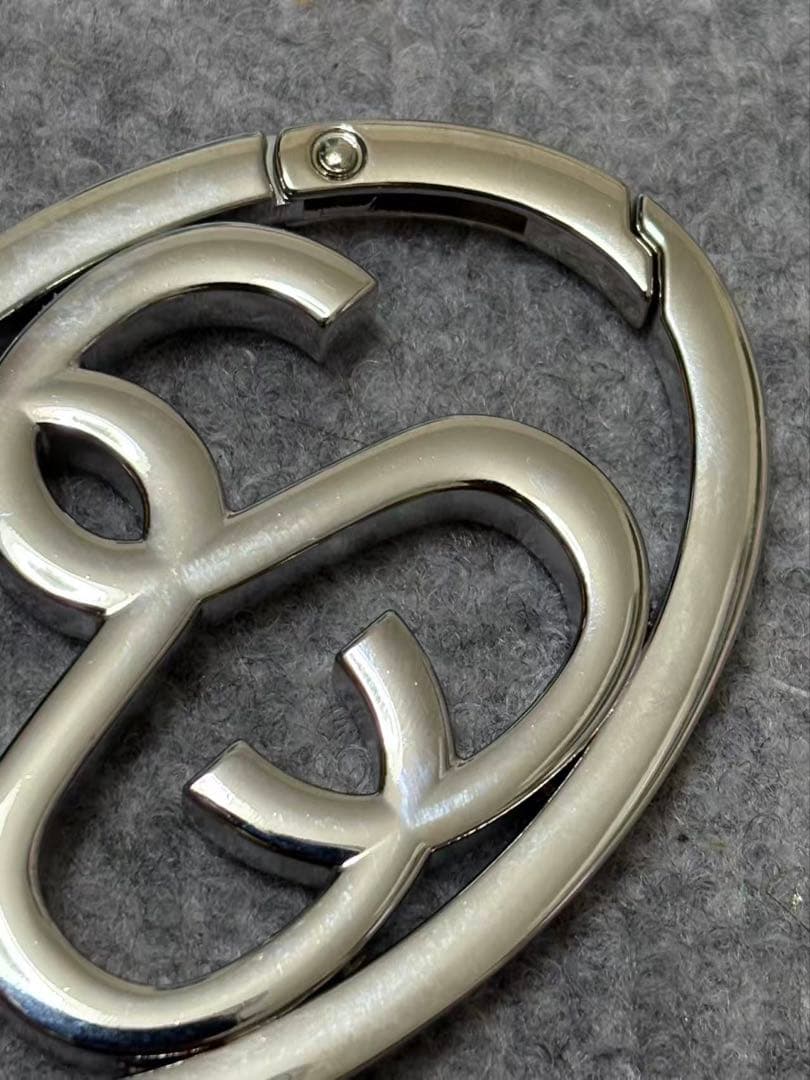 STUSSY デザインキーリング シルバー