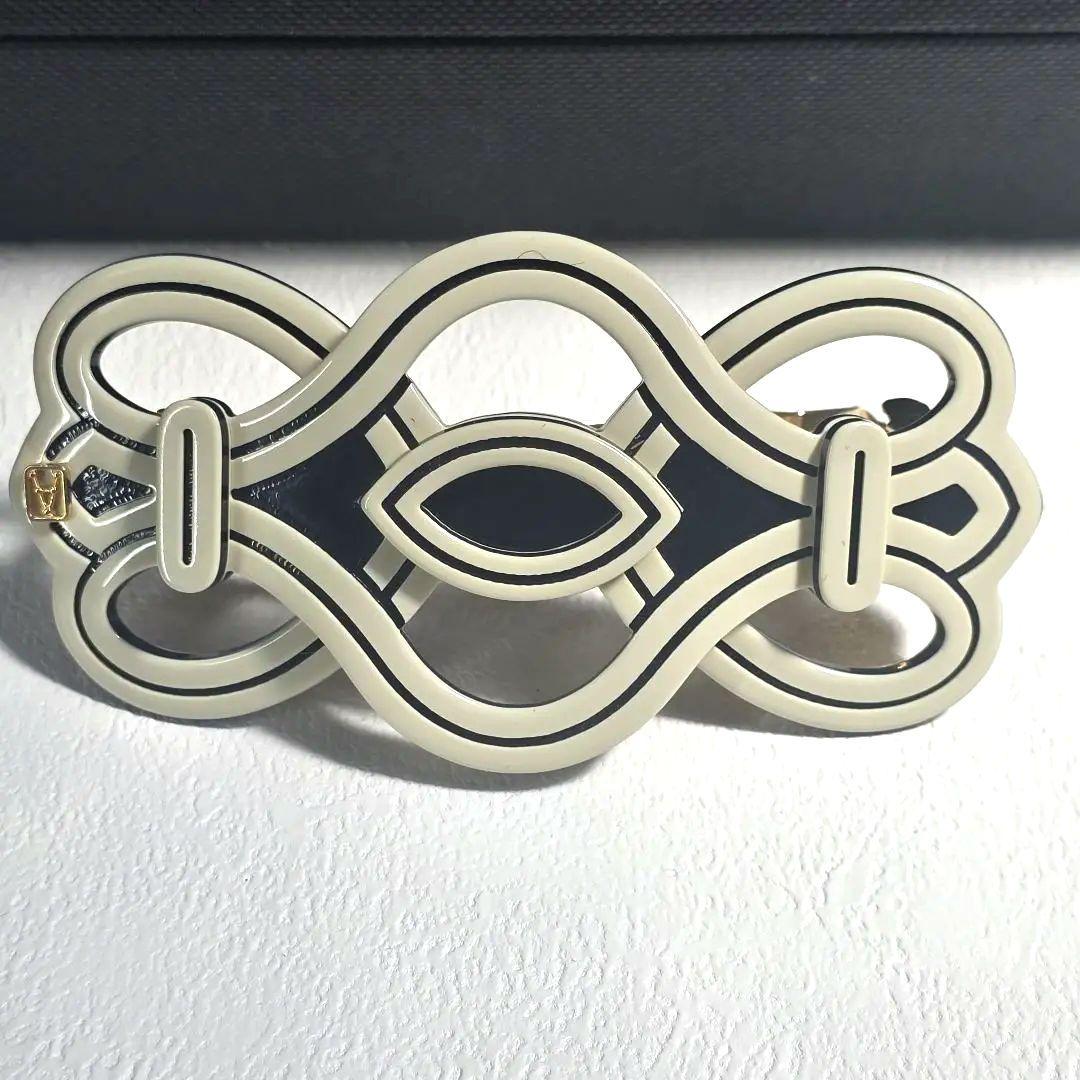 【美品✨】アレクサンドル ドゥ パリ バレッタ　ホワイト　ブラック