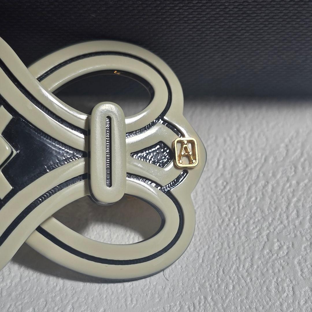 【美品✨】アレクサンドル ドゥ パリ バレッタ　ホワイト　ブラック