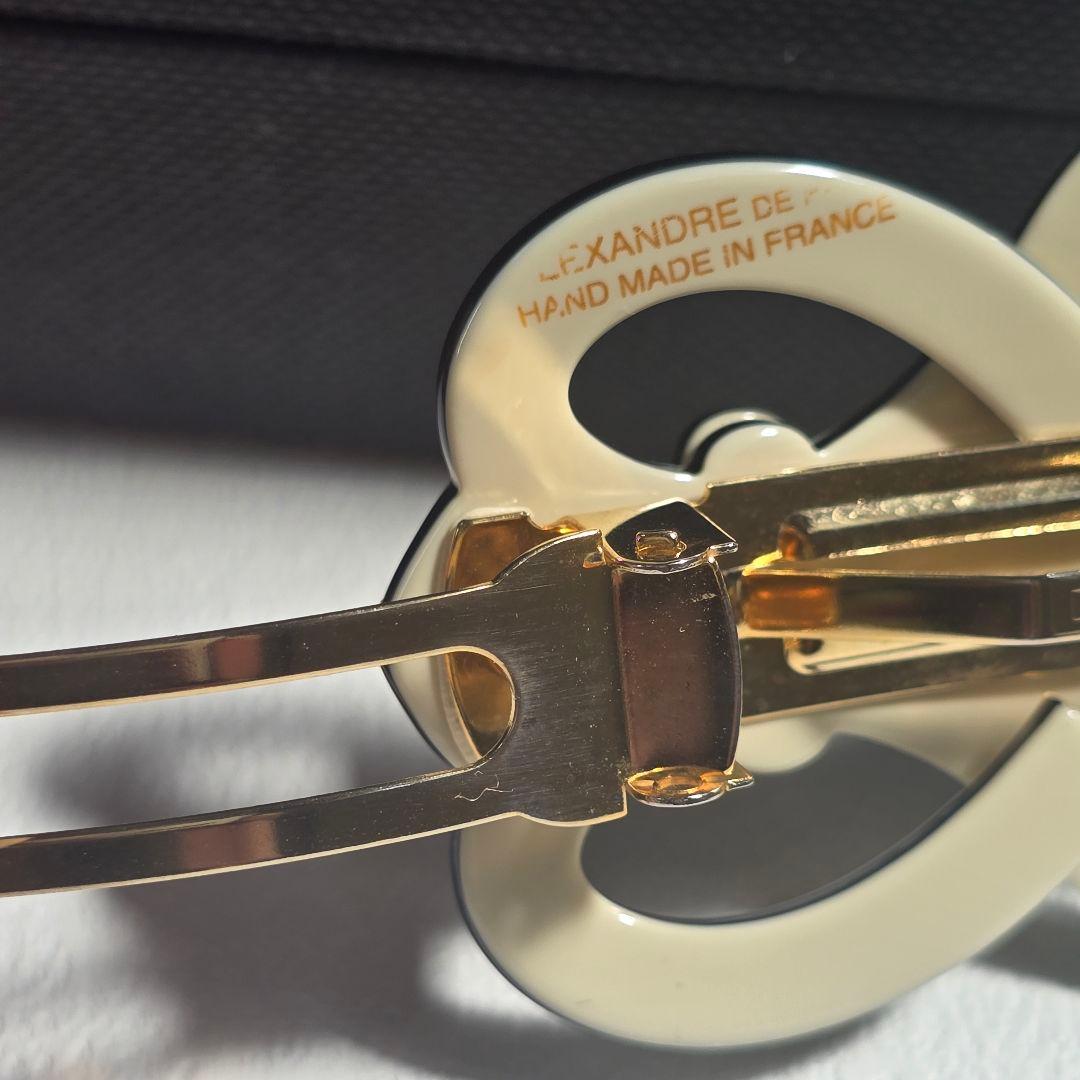 【美品✨】アレクサンドル ドゥ パリ バレッタ　ホワイト　ブラック