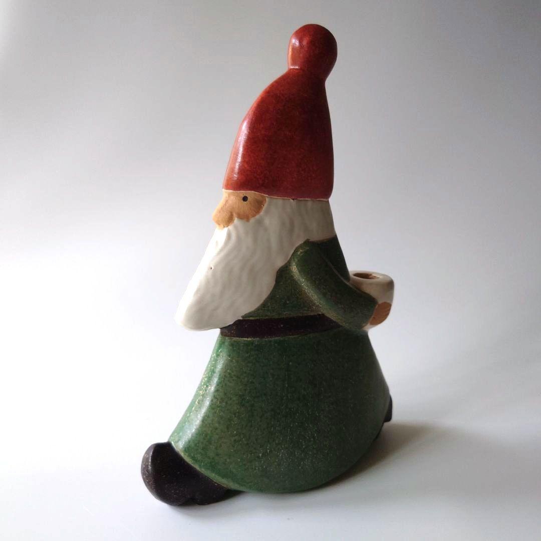 リサラーソン　サンタ　ストレスサンタ　キャンドルホルダー　グリーン