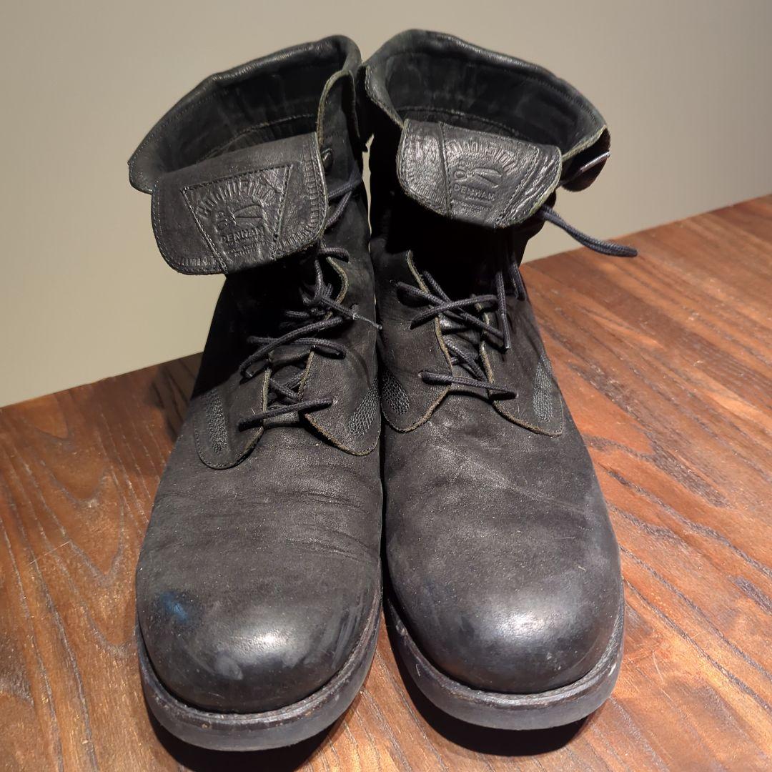 DENHMブラック ミリタリーブーツ レザー製