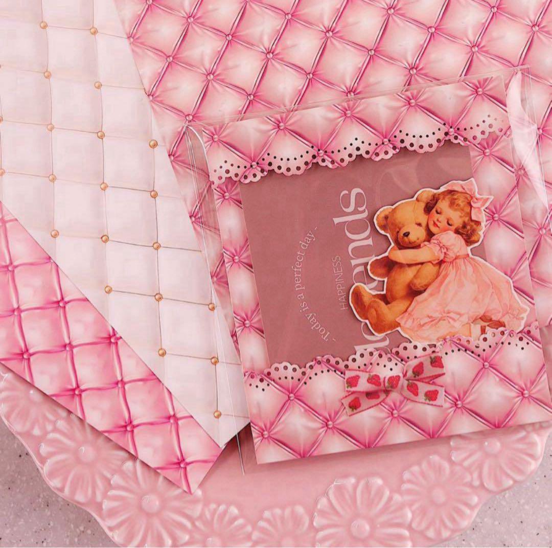 再販グレードUP♡厚紙＆トレペ5種50枚♡おすそ分けファイル　コラージュ　素材