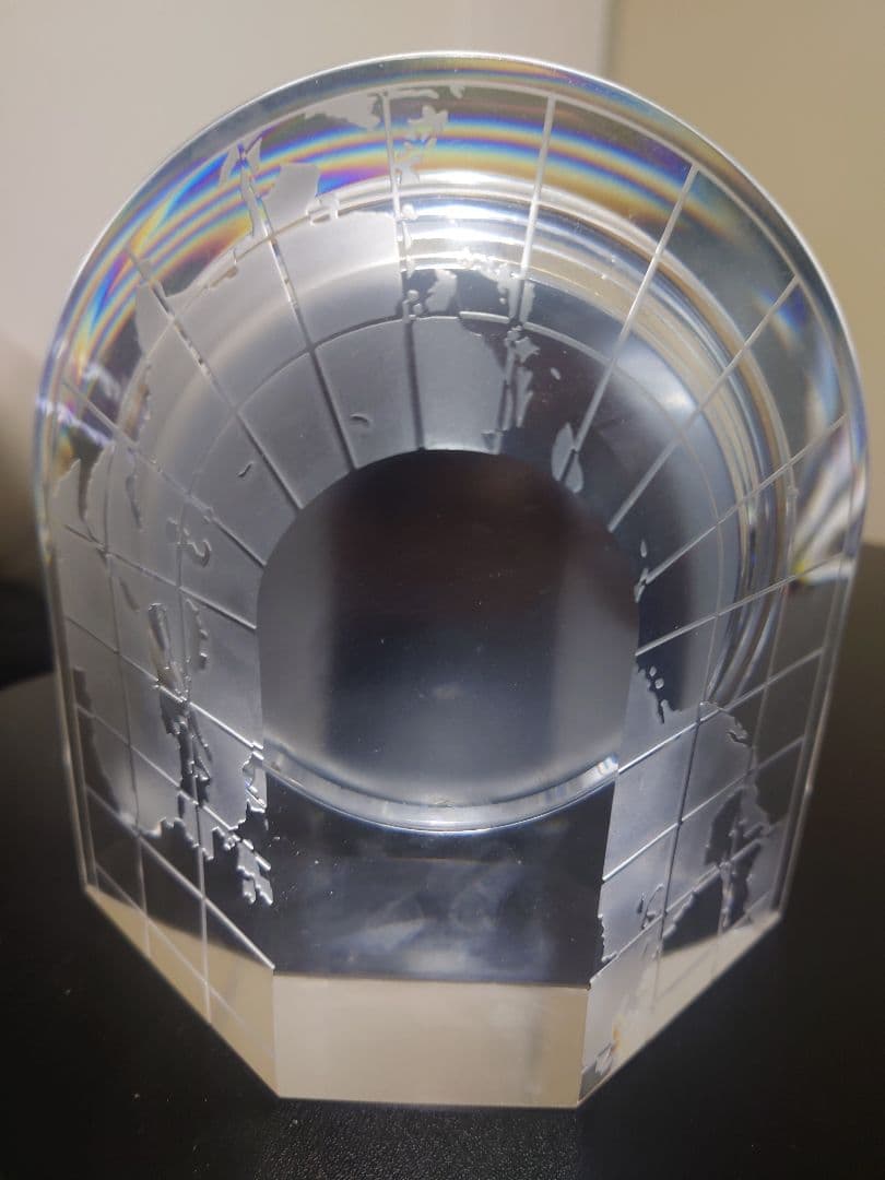 HOYAクリスタル クリスタルガラス 置時計 水晶電子時計