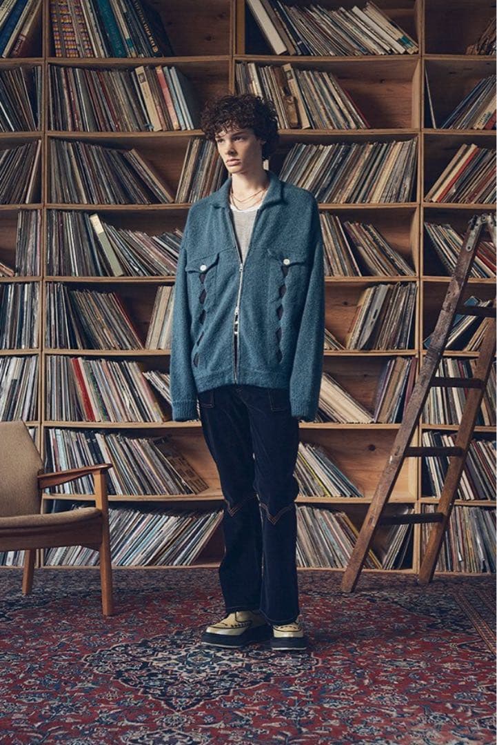 印　KOOI 23aw モヘアウールニット ジップアップジャケット