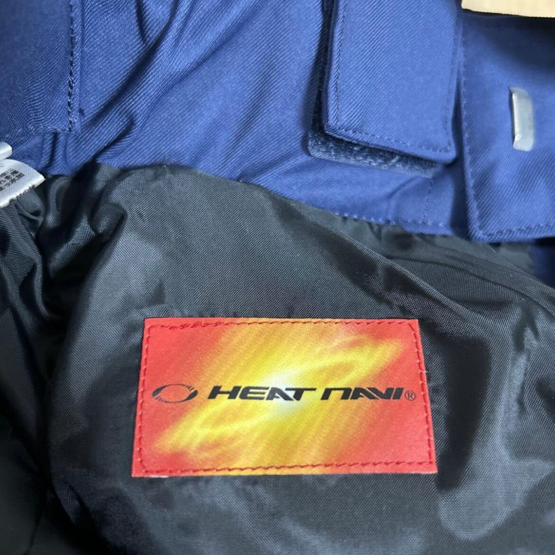 美品　デサント　ヒートナビ　スノーパンツ　M つなぎ 紺色　スノーボード パンツ
