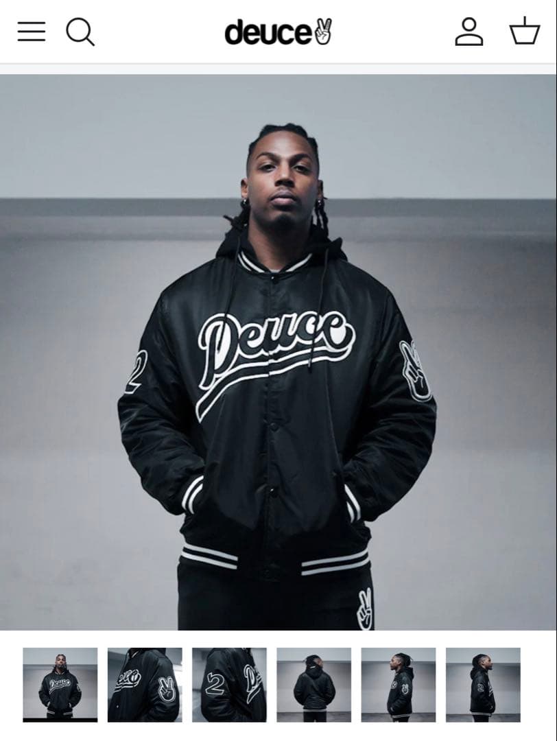 deuce brand バーシティ ジャケット スタジャン