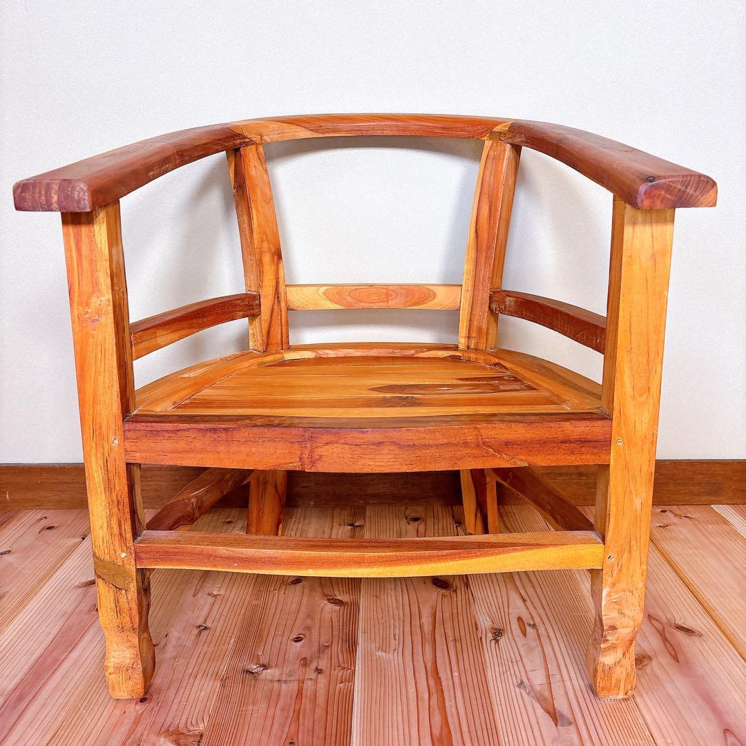 【良品】 つばきや チーク無垢材 ダイニングチェア ラウンジチェア