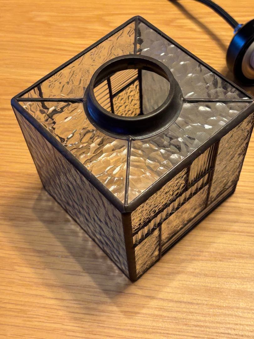 ペンダントライト　ブルー×クリア　ステンドグラス