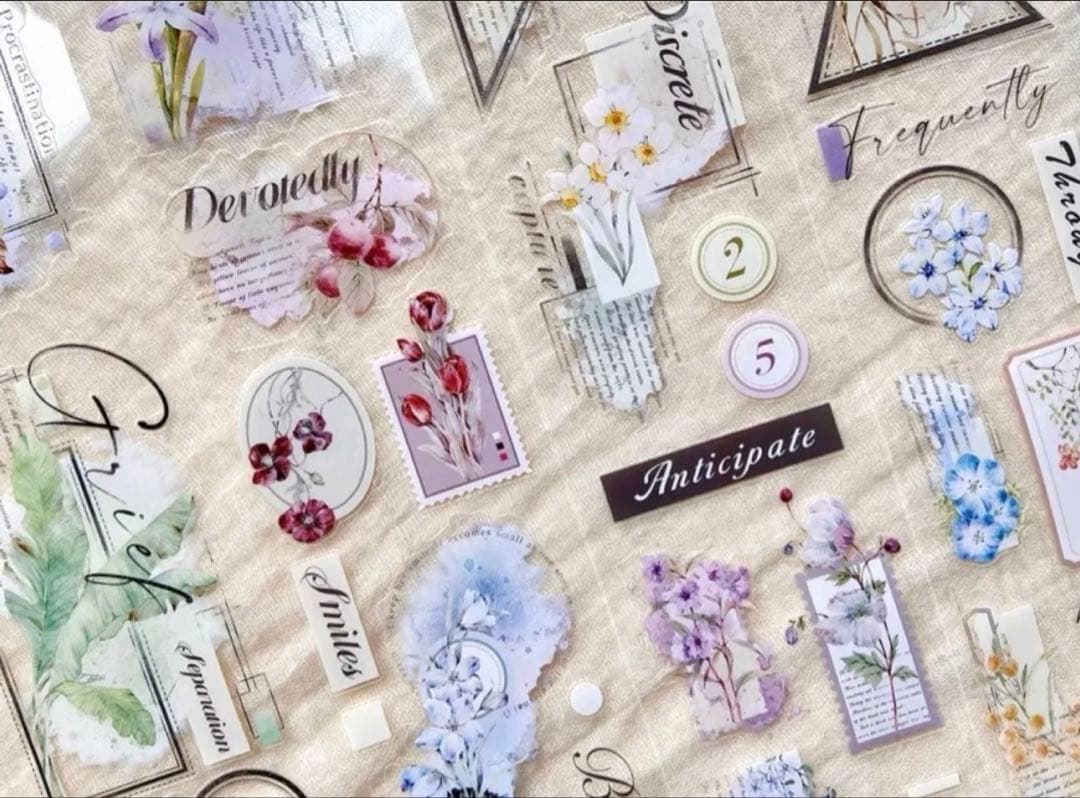 雾面PET 6.5cm×5m 旧梦札记 ダイカット 海外マスキングテープ　英字