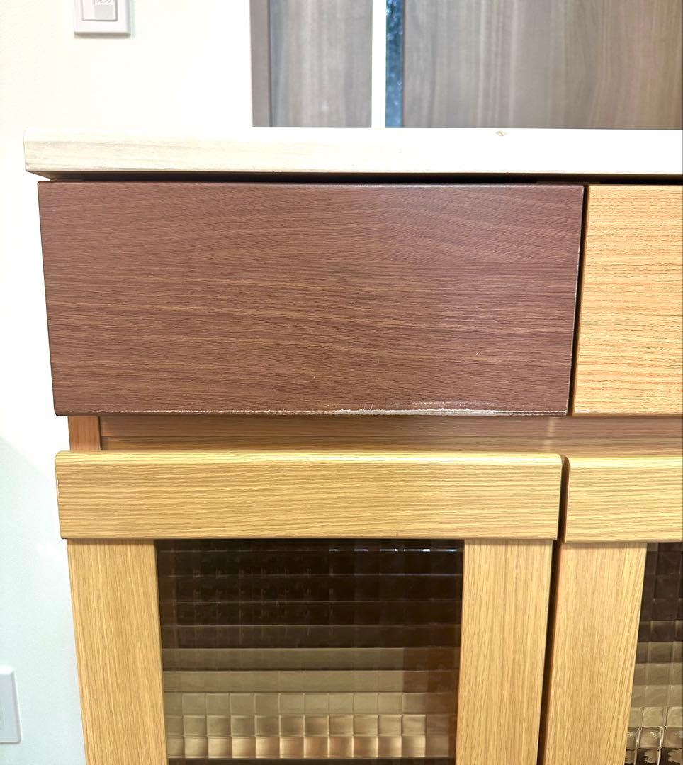 【最終値下げ】食器棚 ナチュラルウッド(キャスター付き)